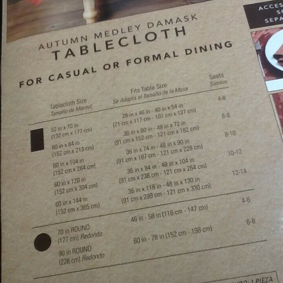 2 SPICE-color Autumn Medley Damask 60x104 inch Tablecloths (each seats 8 to 10) - Picture 9 of 12